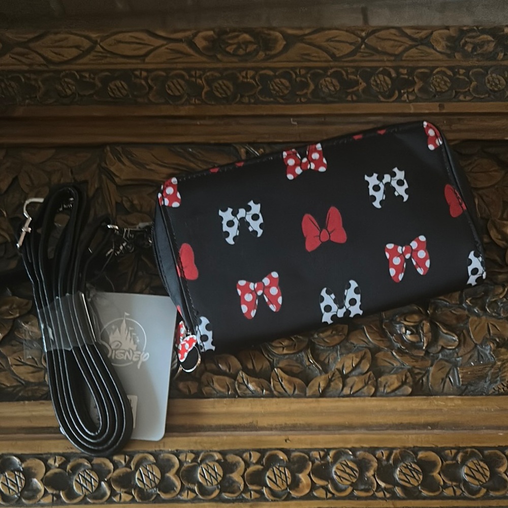 Disney Black and Red Crossbody Bag with Bow Design